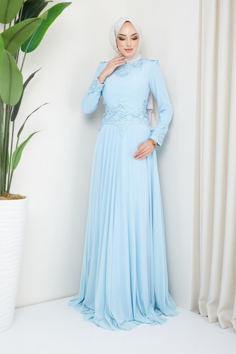 BLUE EVENING DRESS