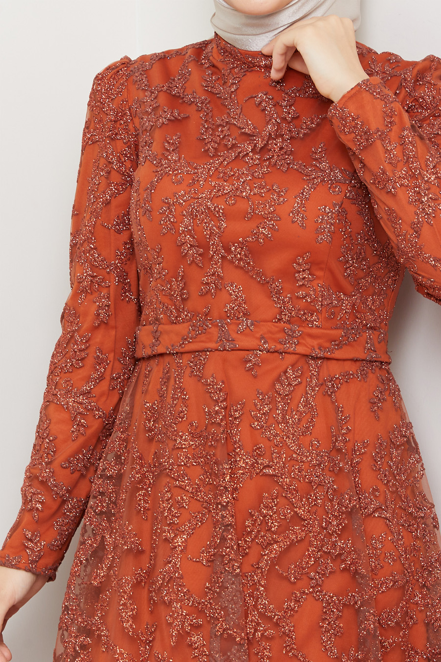 BRICK COLOR  EVENING DRESS   BRICK COLOR  EVENING DRESS