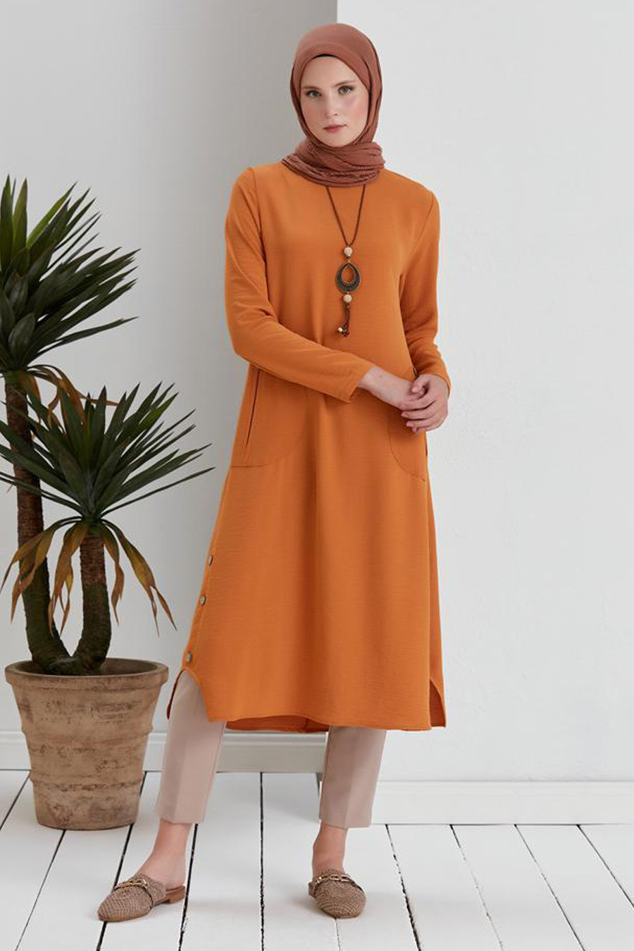 TUNIC - BRICK COLOR  TUNIC - BRICK COLOR
