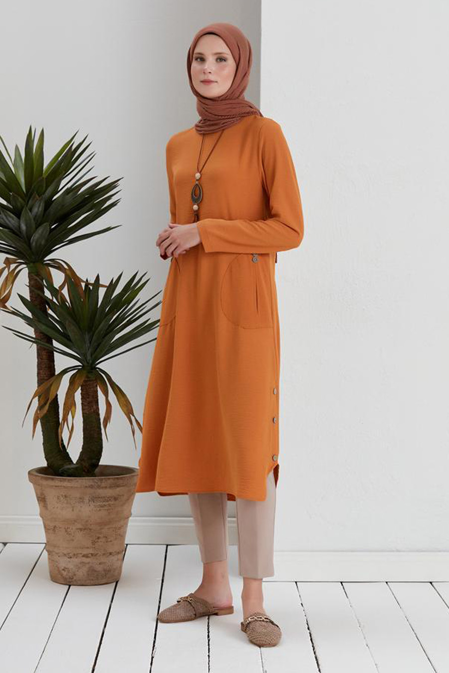 TUNIC - BRICK COLOR  TUNIC - BRICK COLOR