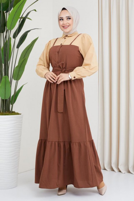 BROWN DRESS