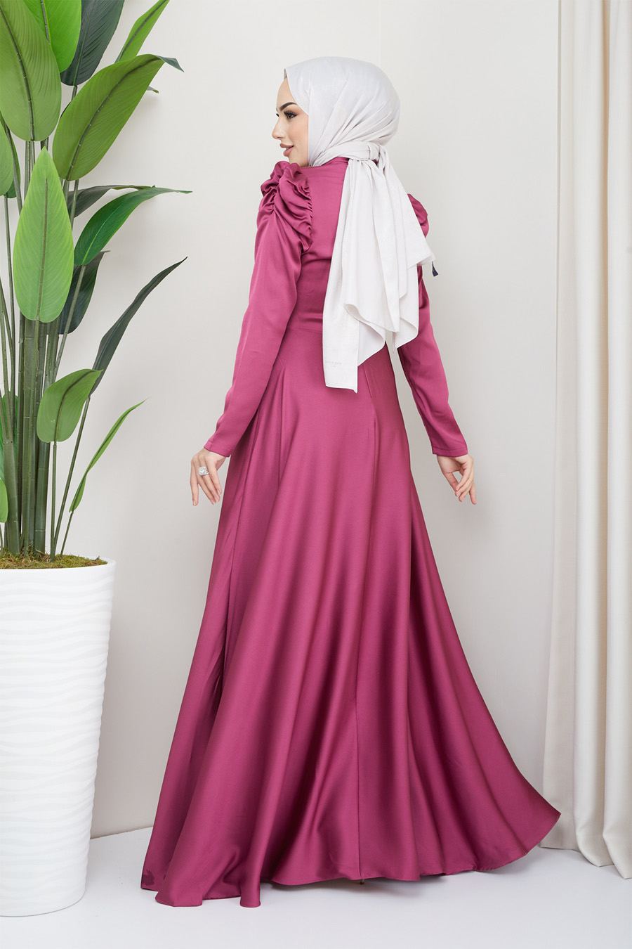 CHERRY COLOR EVENING DRESS   CHERRY COLOR EVENING DRESS
