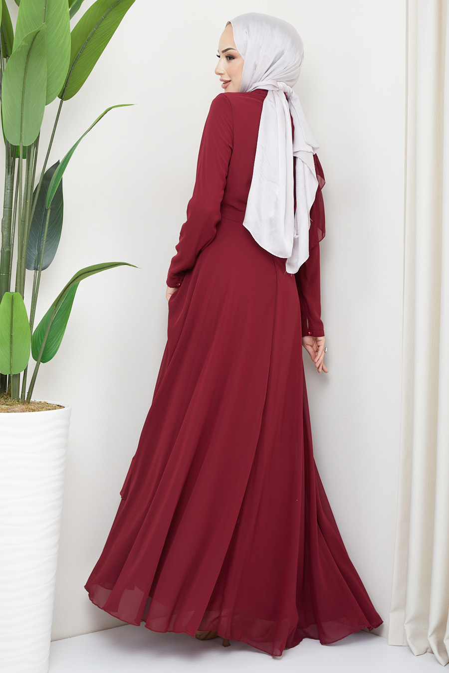 CLARED RED EVENING DRESS  