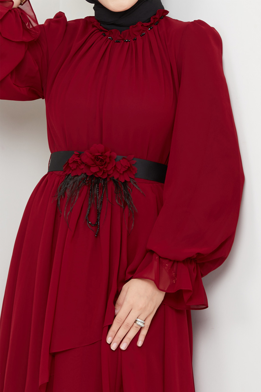 CLARED RED   EVENING DRESS  