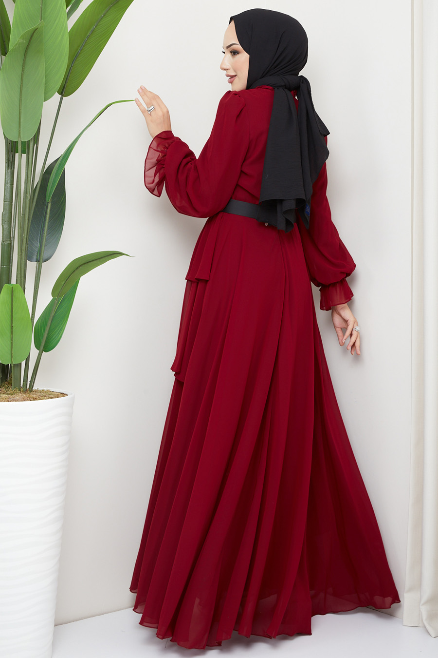 CLARED RED   EVENING DRESS  