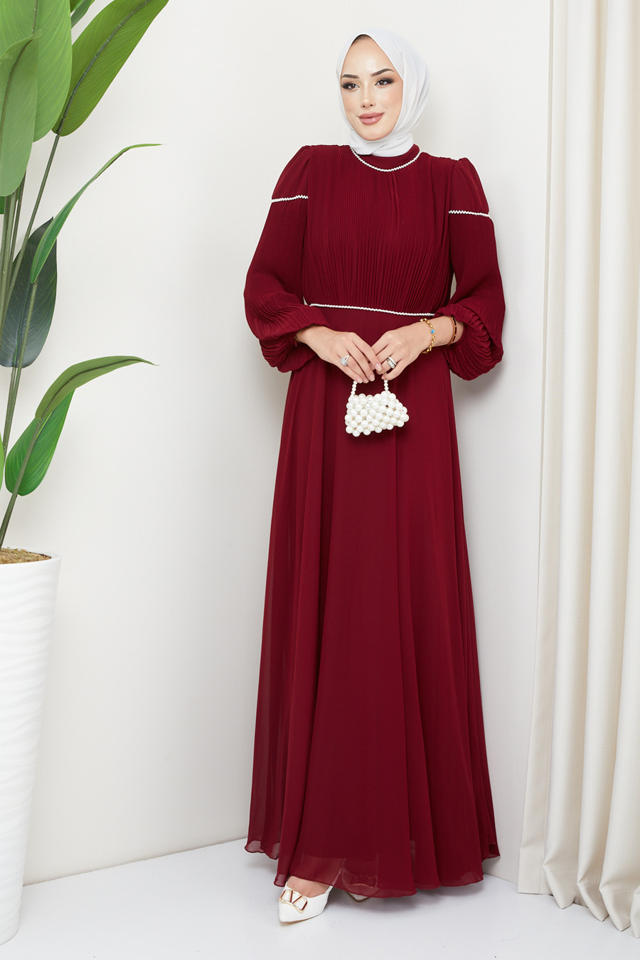 CLARED RED  EVENING DRESS  