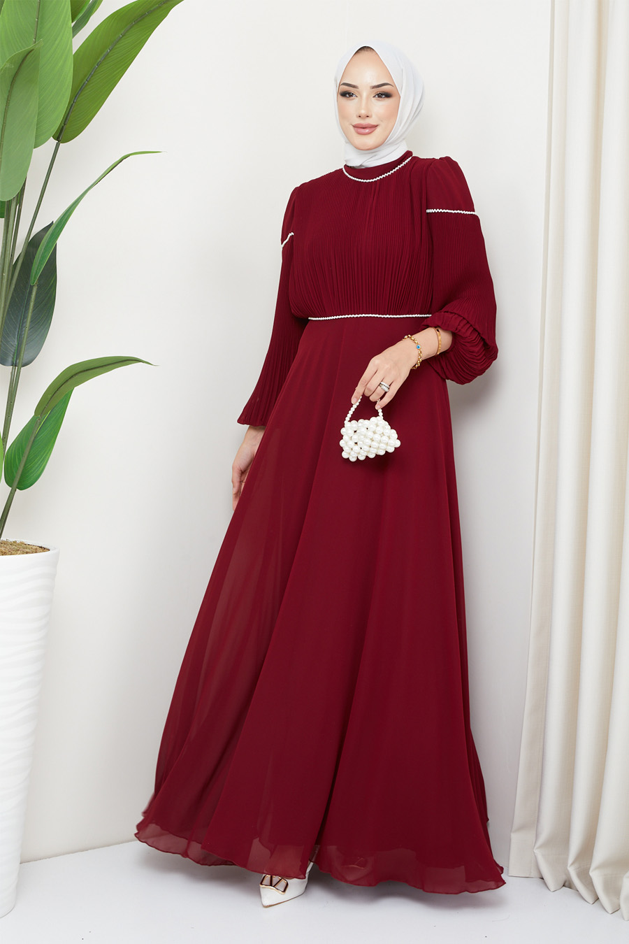 CLARED RED  EVENING DRESS  