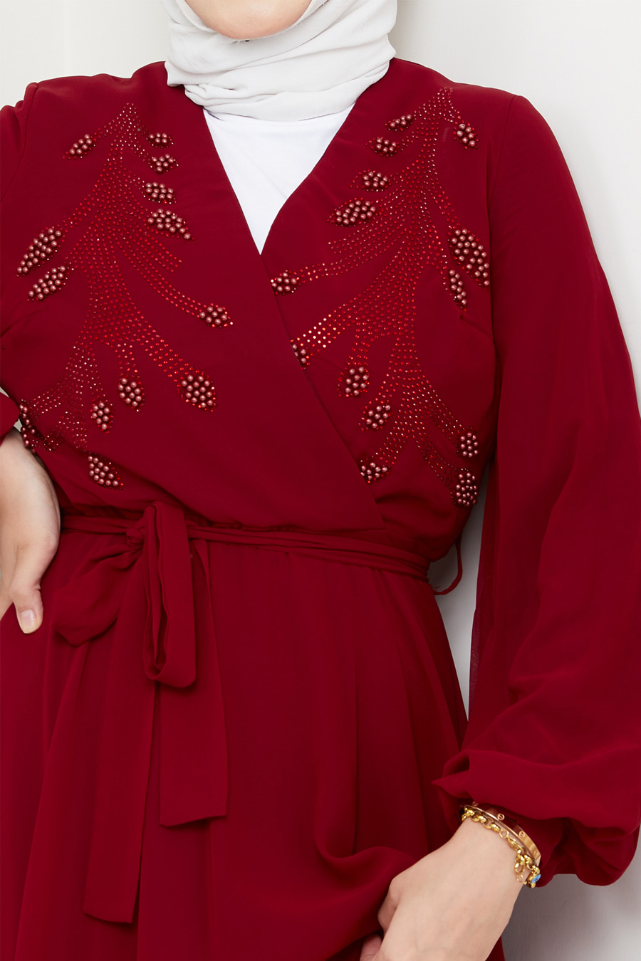 CLARED RED   EVENING DRESS  