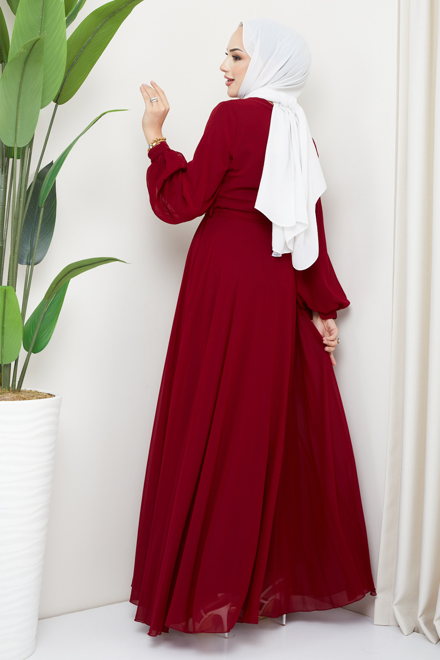 CLARED RED   EVENING DRESS  