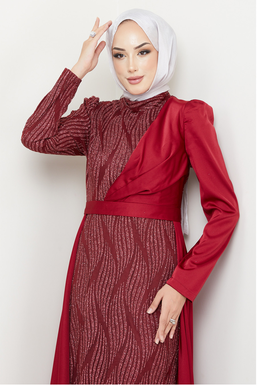 CLARED RED  EVENING DRESS  