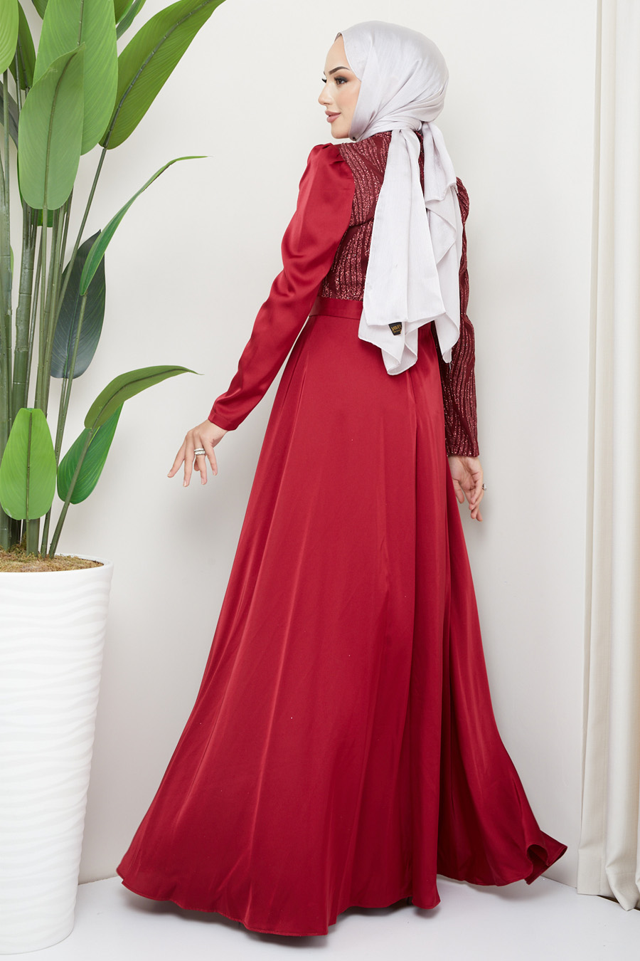 CLARED RED  EVENING DRESS  