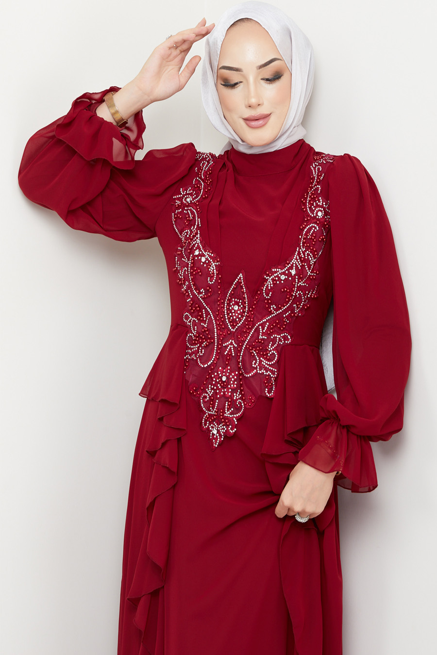 CLARED RED EVENING DRESS   CLARED RED EVENING DRESS