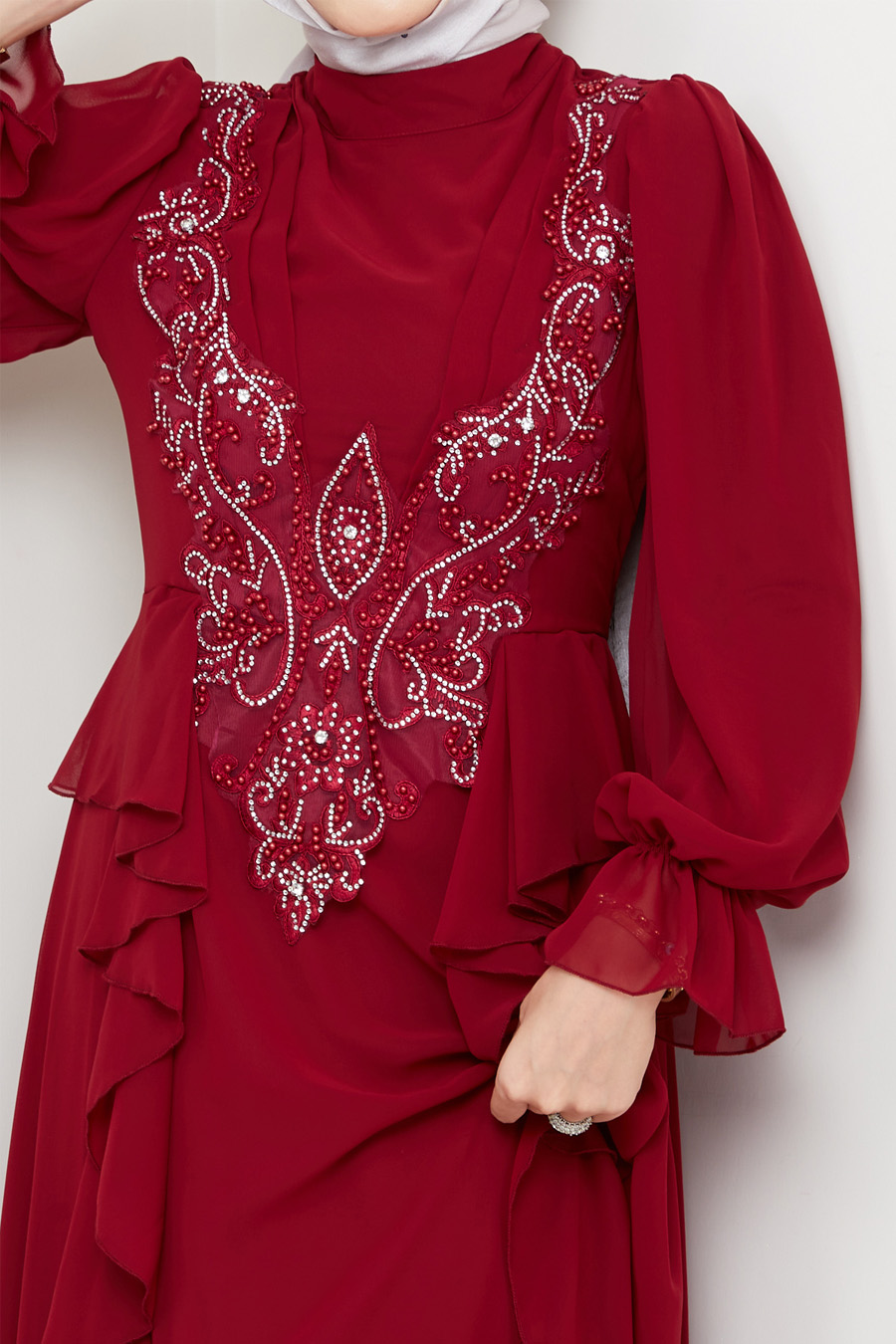 CLARED RED EVENING DRESS   CLARED RED EVENING DRESS