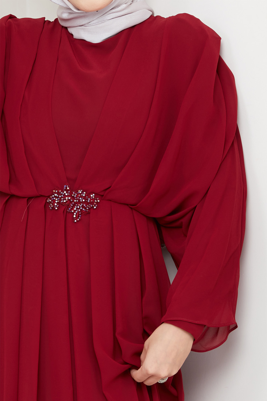 CLARED RED EVENING DRESS  