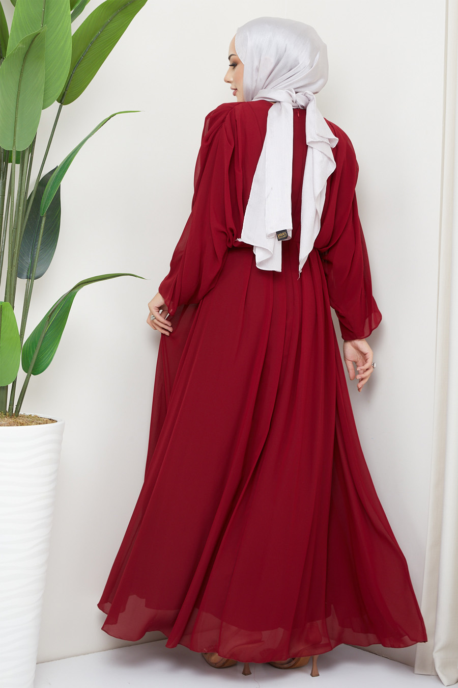 CLARED RED EVENING DRESS  