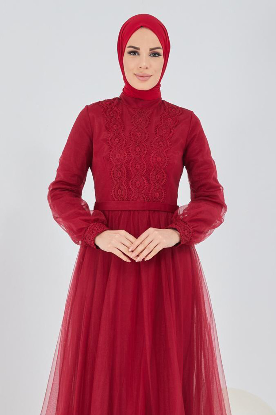 CLARED RED  - EVENING DRESS 