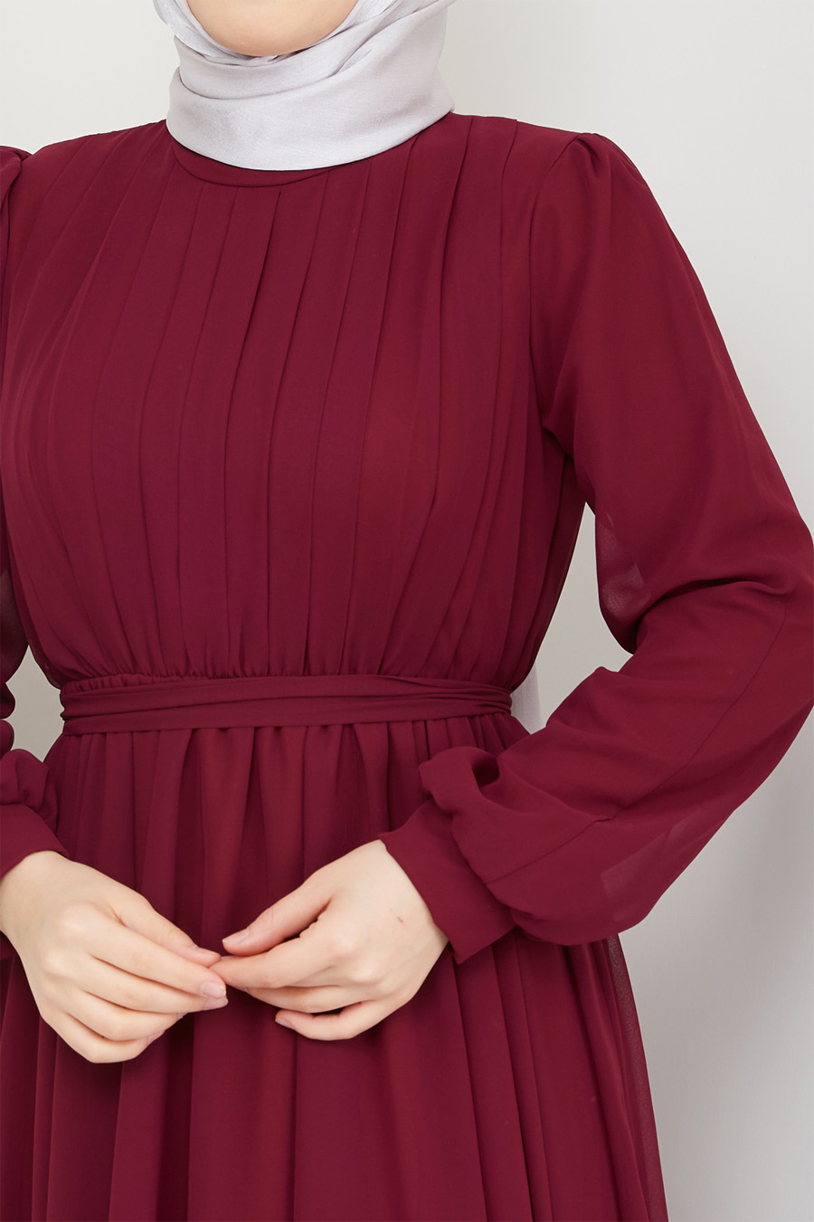 CLARET RED EVENING DRESS  