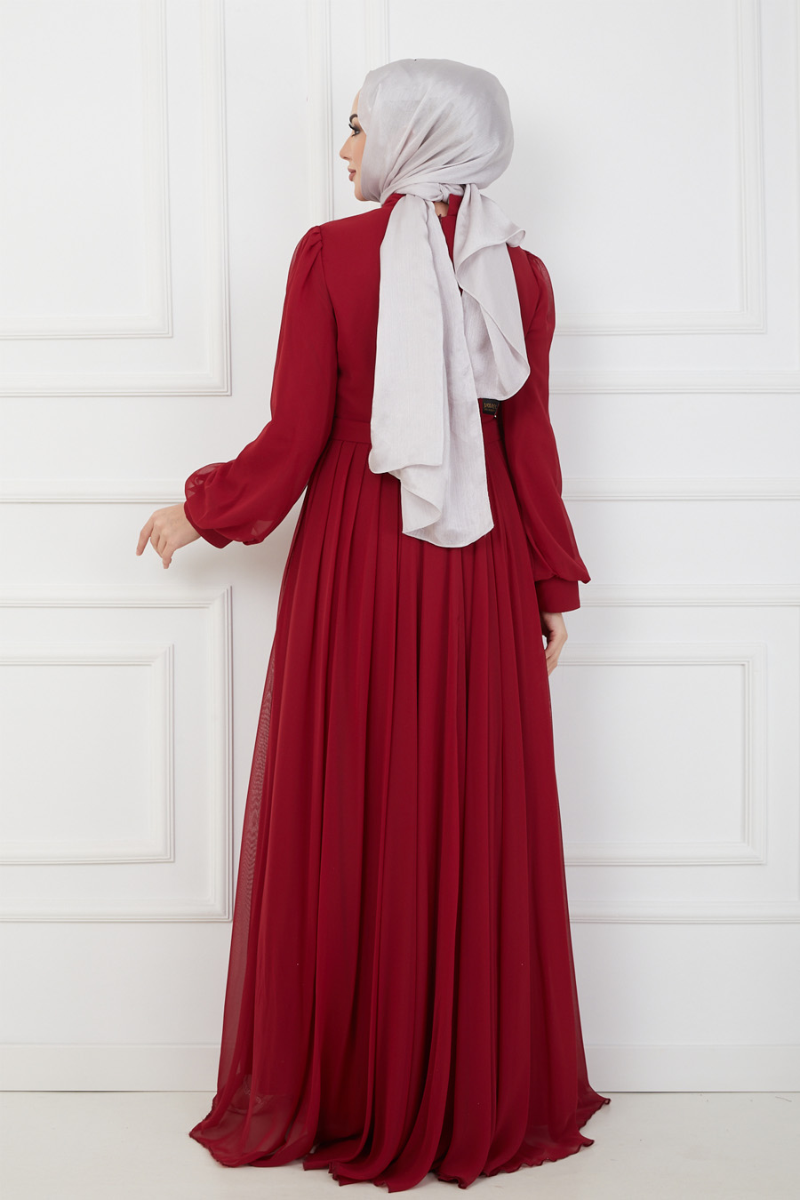 CLARET RED EVENING DRESS  