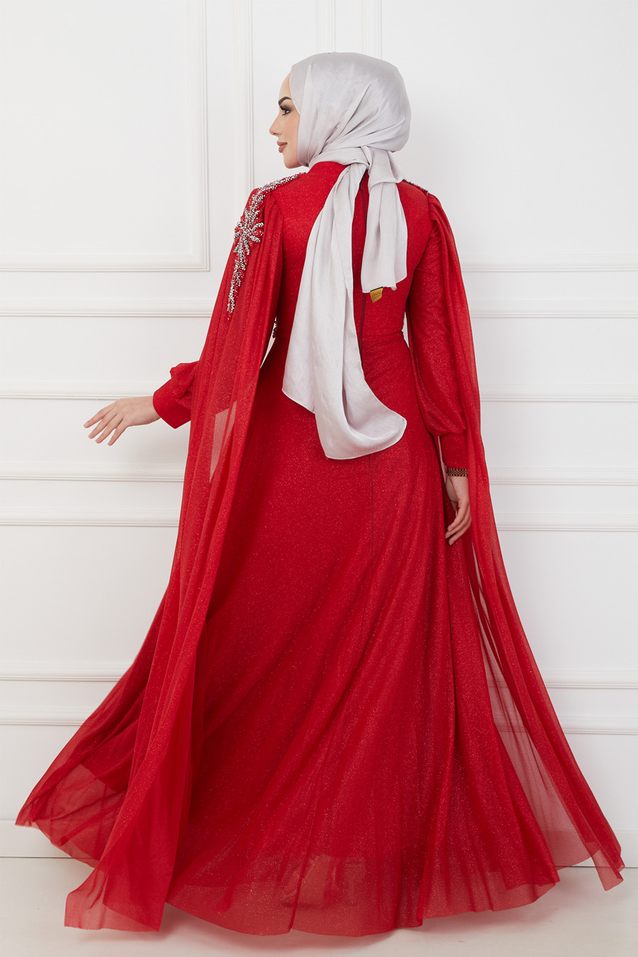 CLARET RED EVENING DRESS  