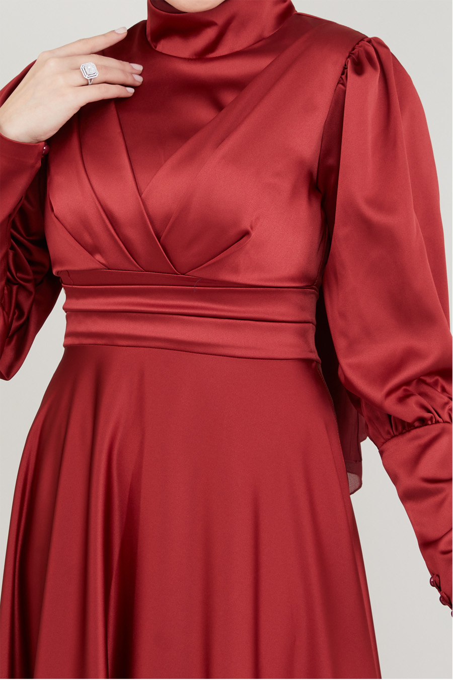 CLARET RED  EVENING DRESS  
