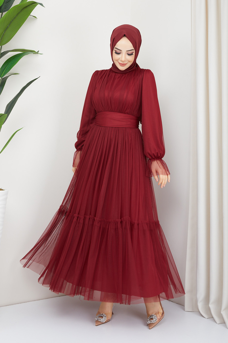 CLARET RED EVENING DRESS   CLARET RED EVENING DRESS