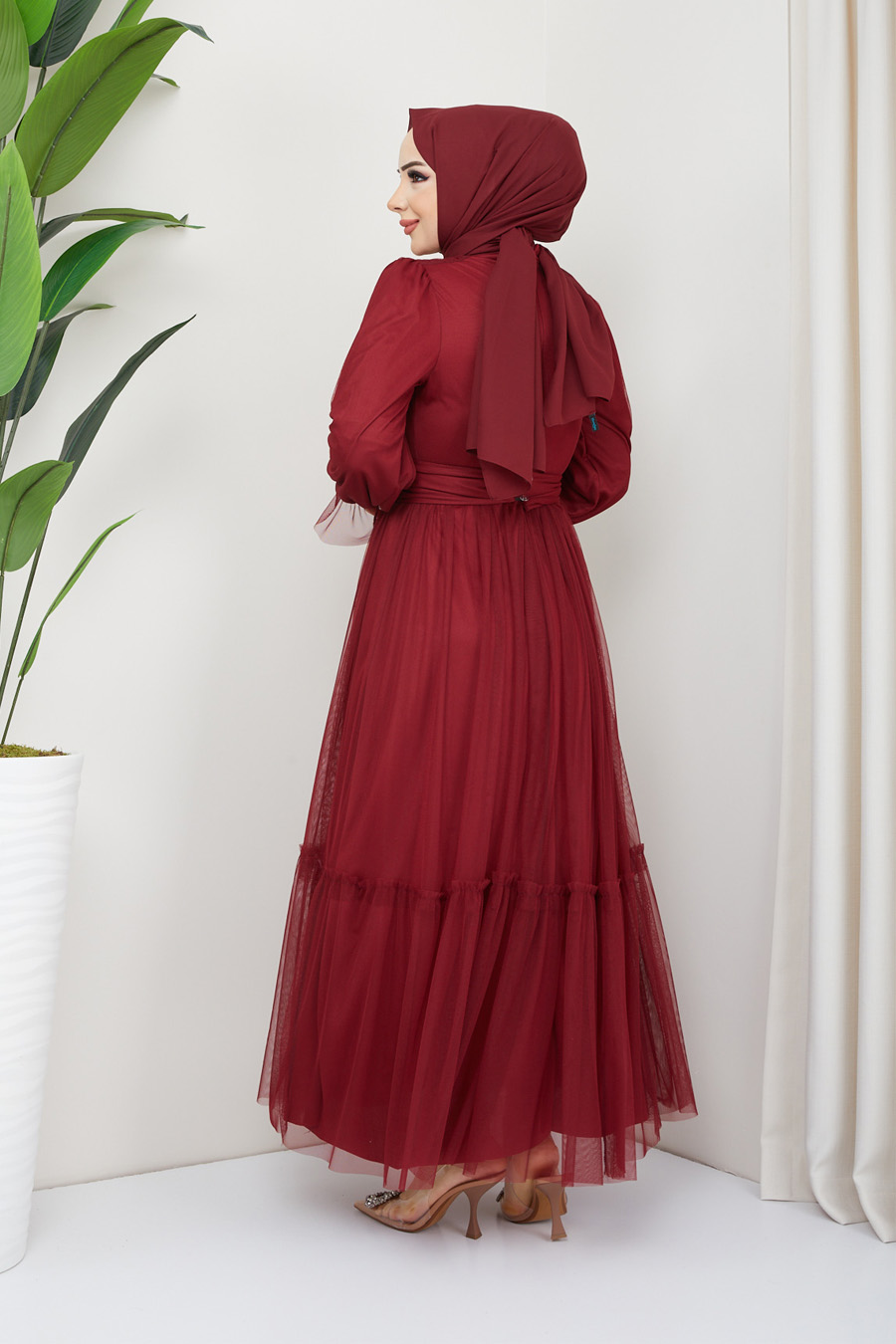 CLARET RED EVENING DRESS   CLARET RED EVENING DRESS