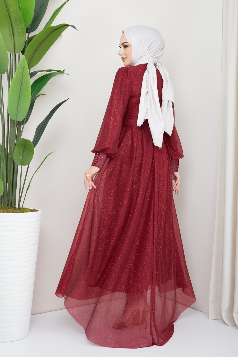 CLARET RED  EVENING DRESS   CLARET RED  EVENING DRESS