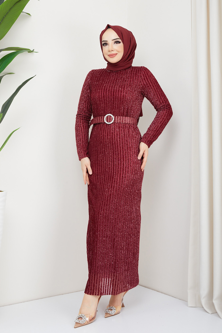 CLARET RED EVENING DRESS   CLARET RED EVENING DRESS