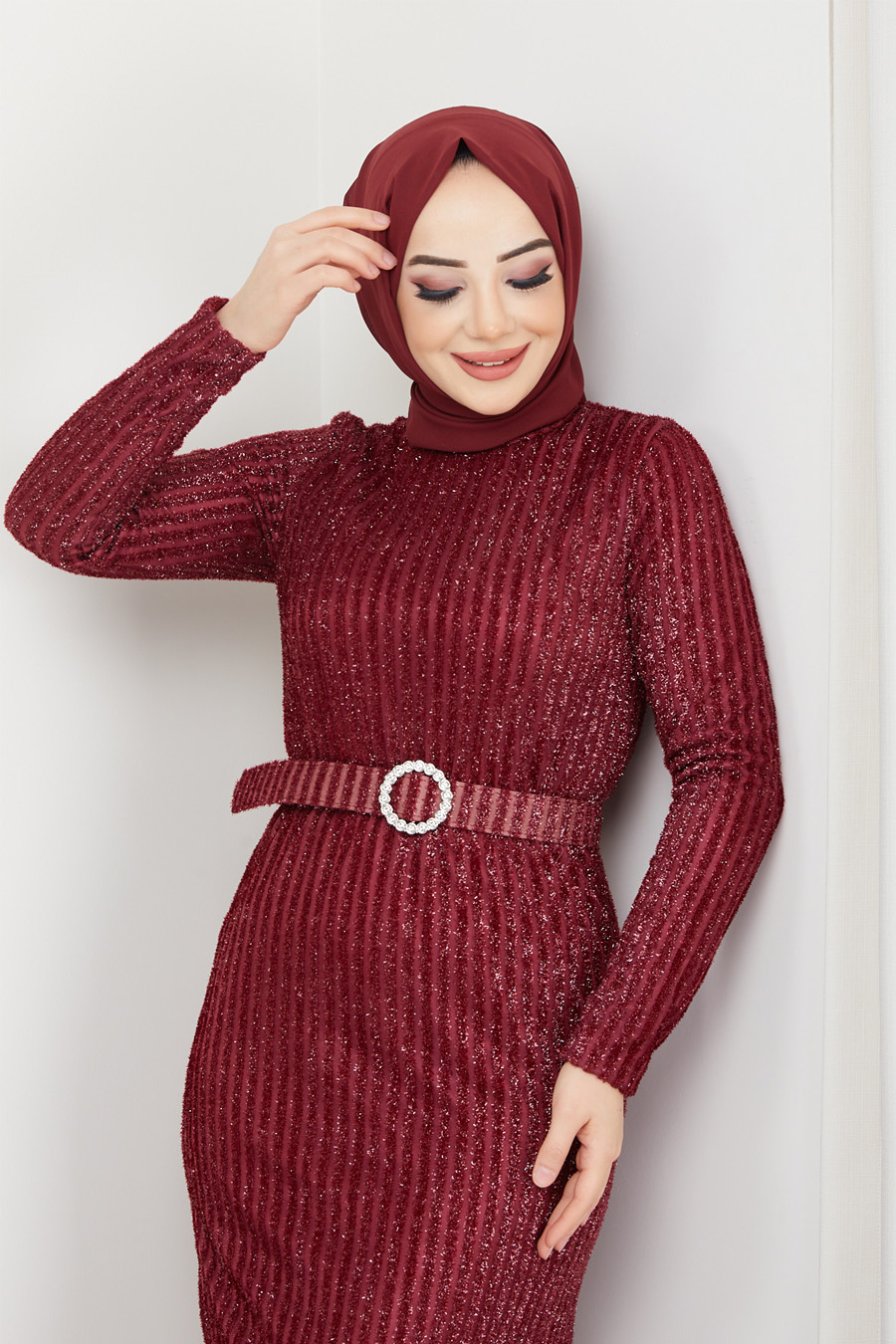 CLARET RED EVENING DRESS   CLARET RED EVENING DRESS