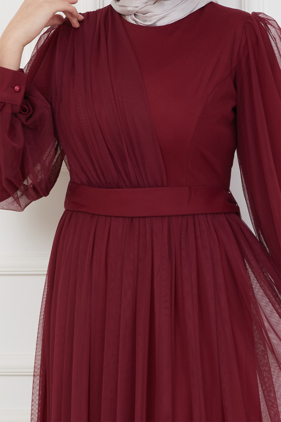 CLARET RED  EVENING DRESS  