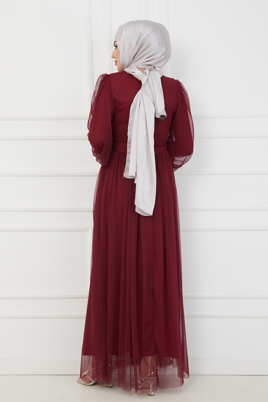 CLARET RED  EVENING DRESS  