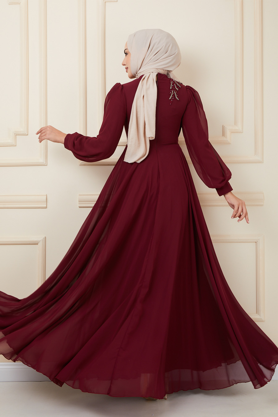 CLARET RED EVENING DRESS   CLARET RED EVENING DRESS
