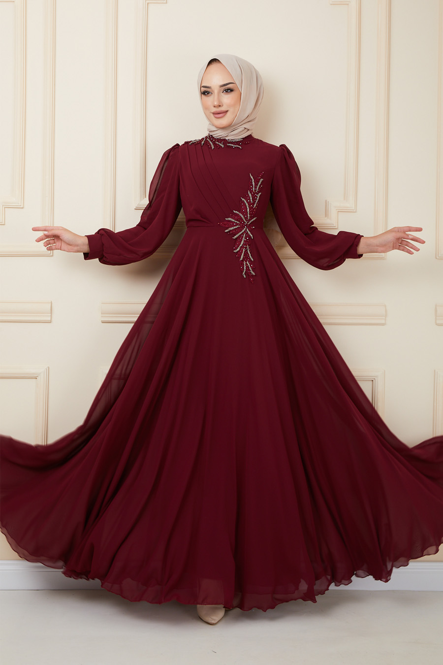 CLARET RED EVENING DRESS   CLARET RED EVENING DRESS