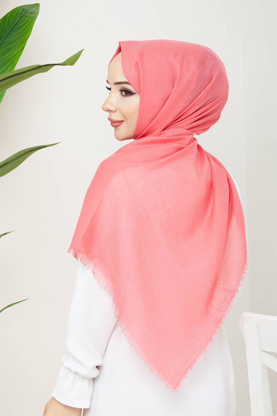CORAL COLOR - SHAWL