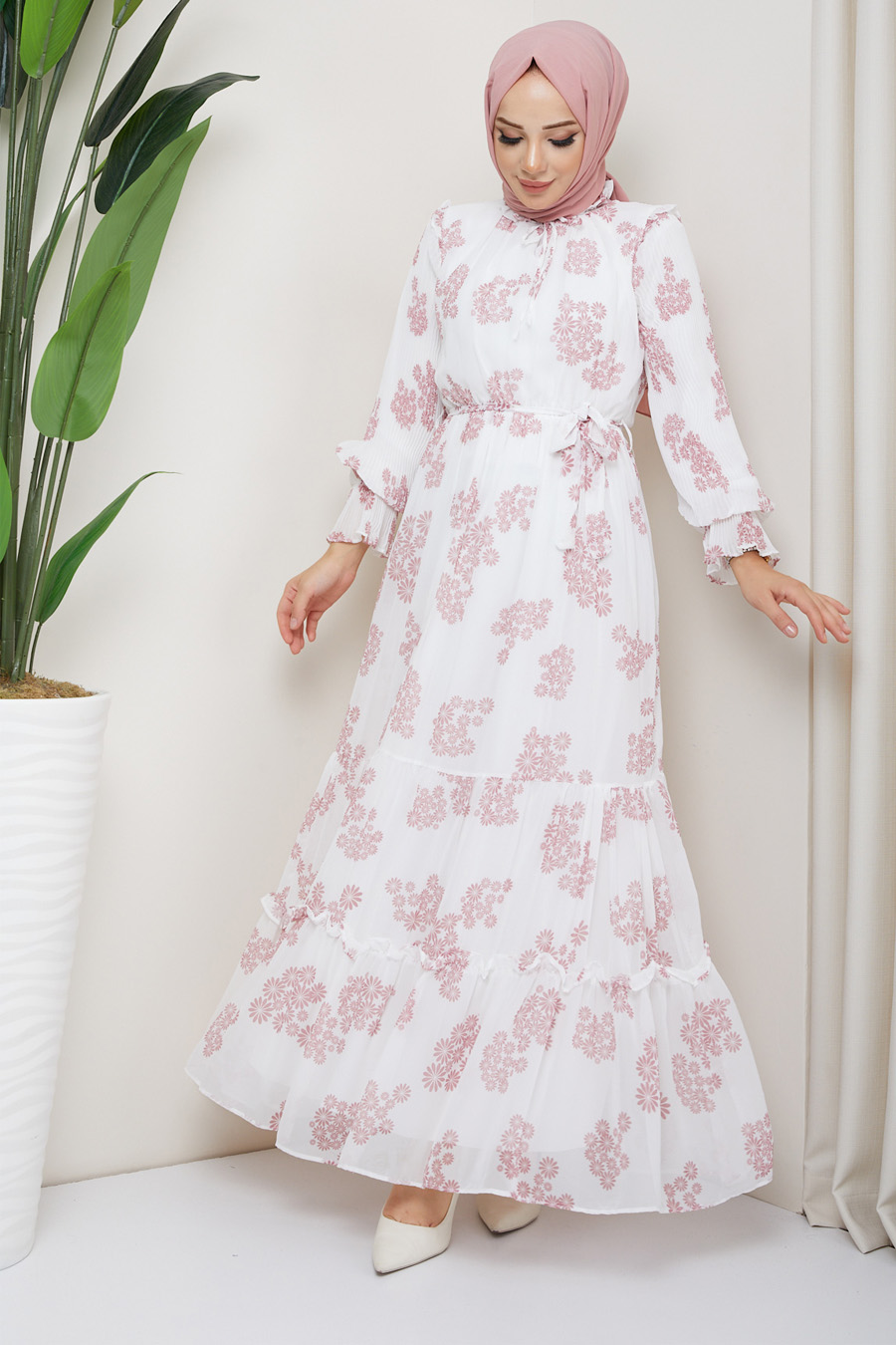 DAISY PATTERNED DRESS - PINK 