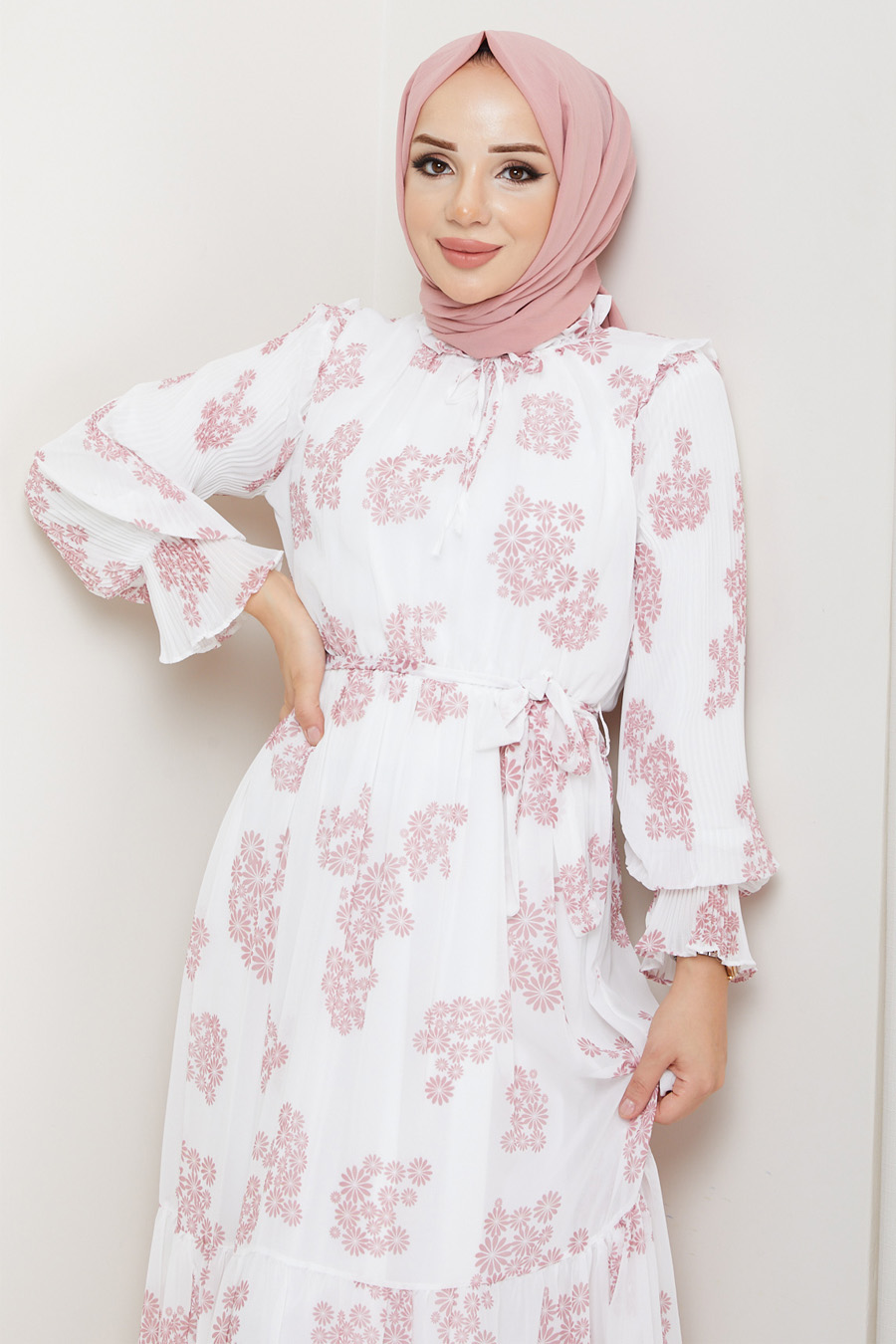DAISY PATTERNED DRESS - PINK 