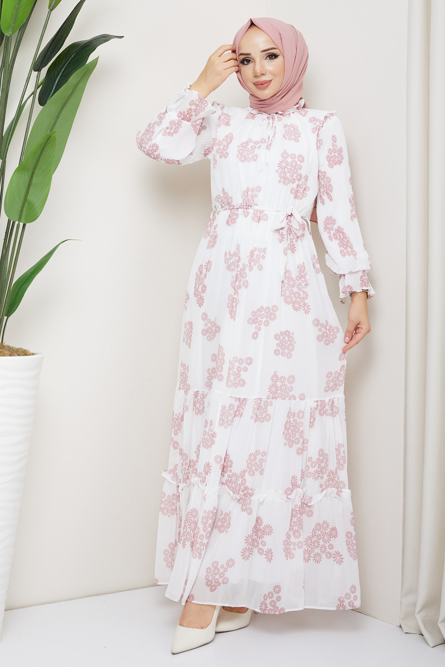 DAISY PATTERNED DRESS - PINK 
