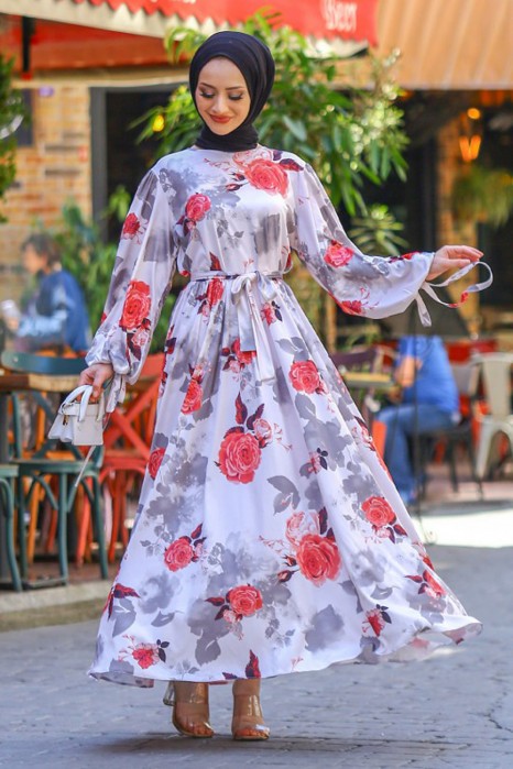 PATTERNED GREY DRESS