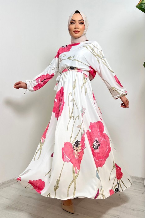 PATTERNED  PINK DRESS