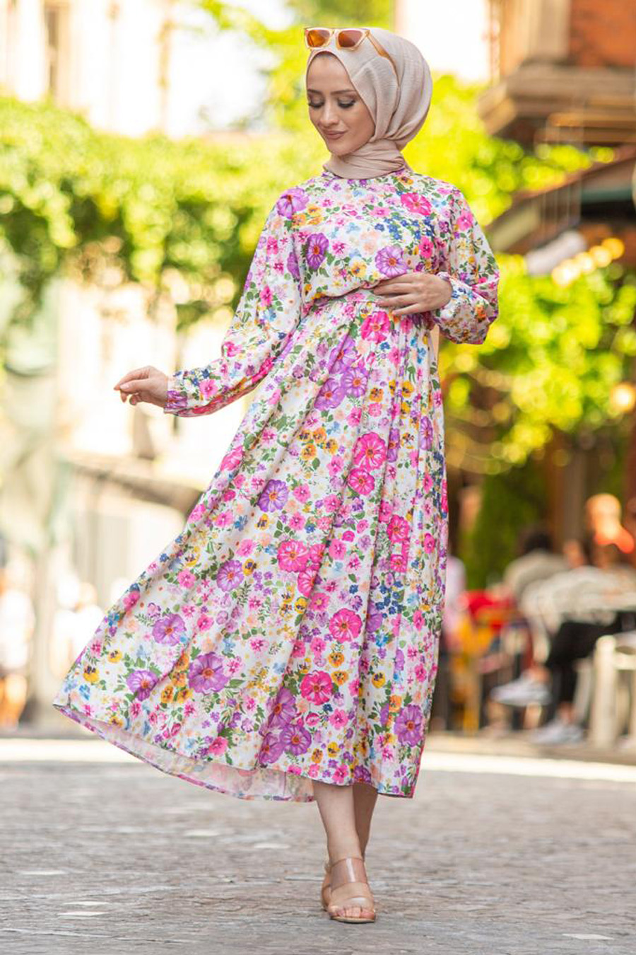 PATTERNED PINK DRESS