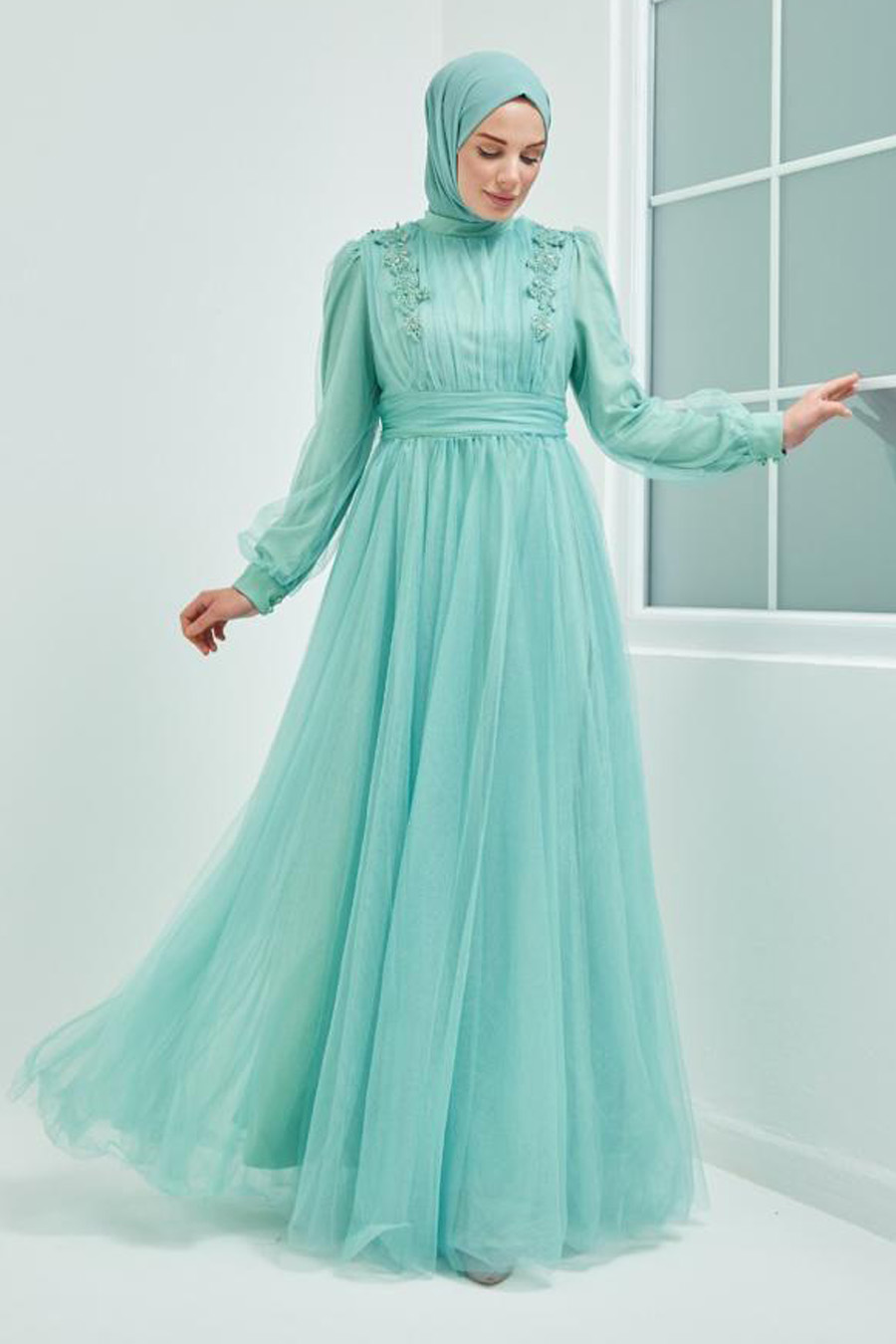 GREEN - EVENING DRESS 