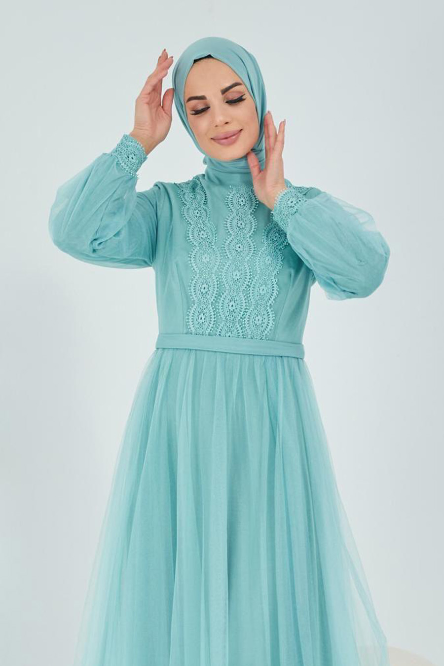 GREEN  - EVENING DRESS 