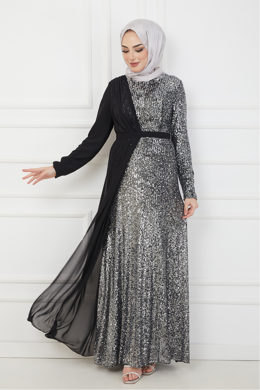 GREY EVENING DRESS   GREY EVENING DRESS