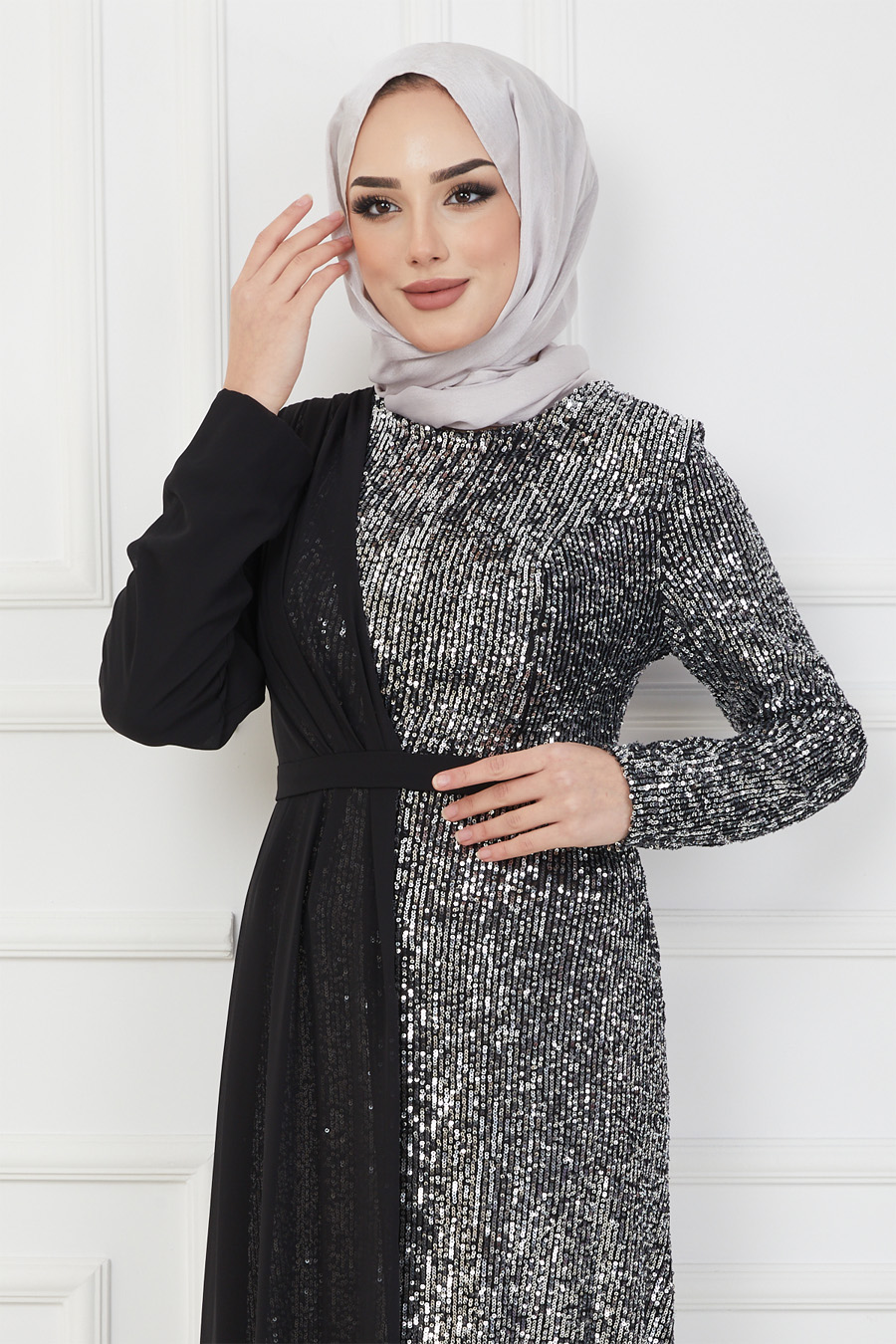 GREY EVENING DRESS   GREY EVENING DRESS