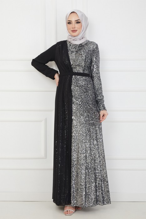 GREY EVENING DRESS  