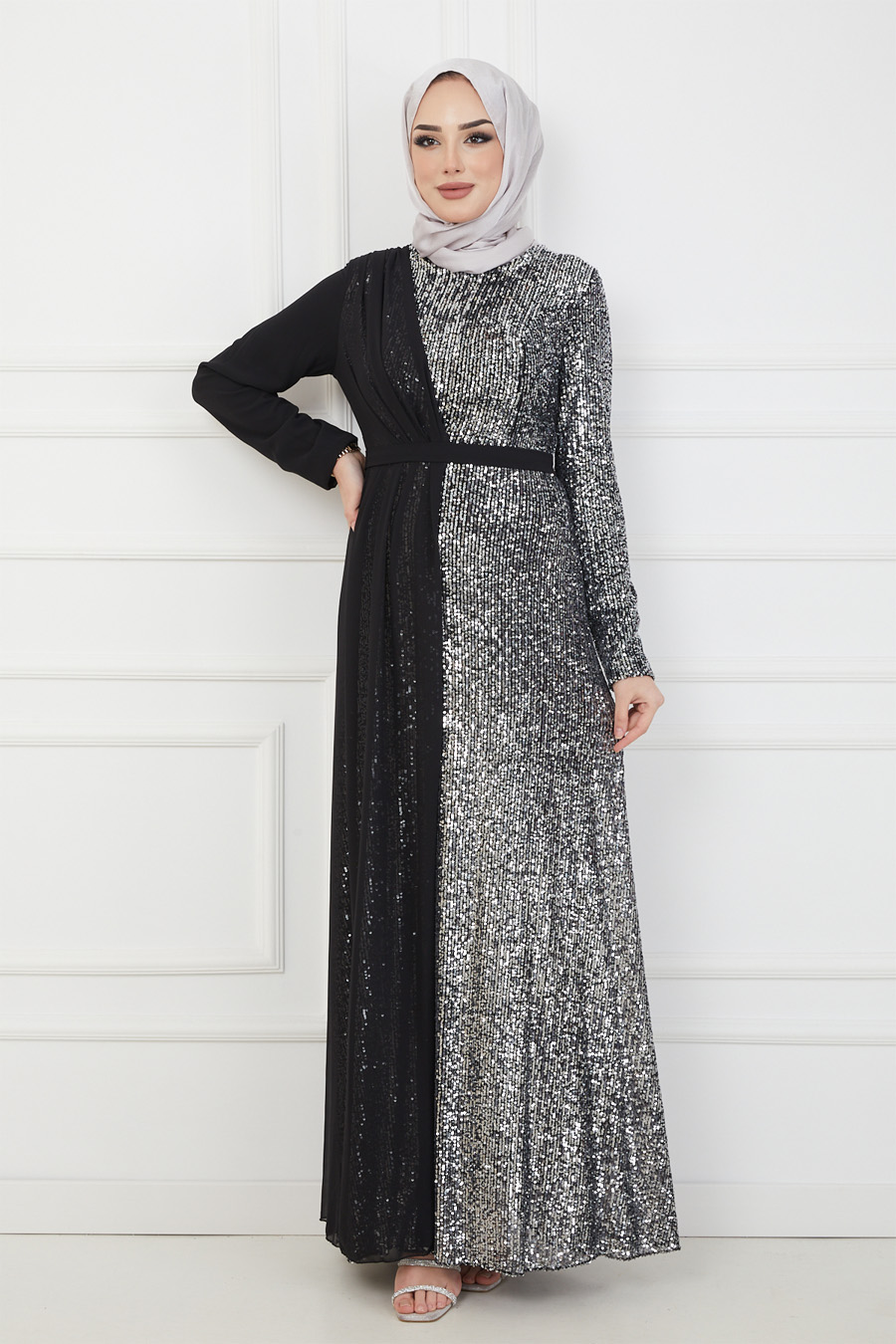 GREY EVENING DRESS   GREY EVENING DRESS