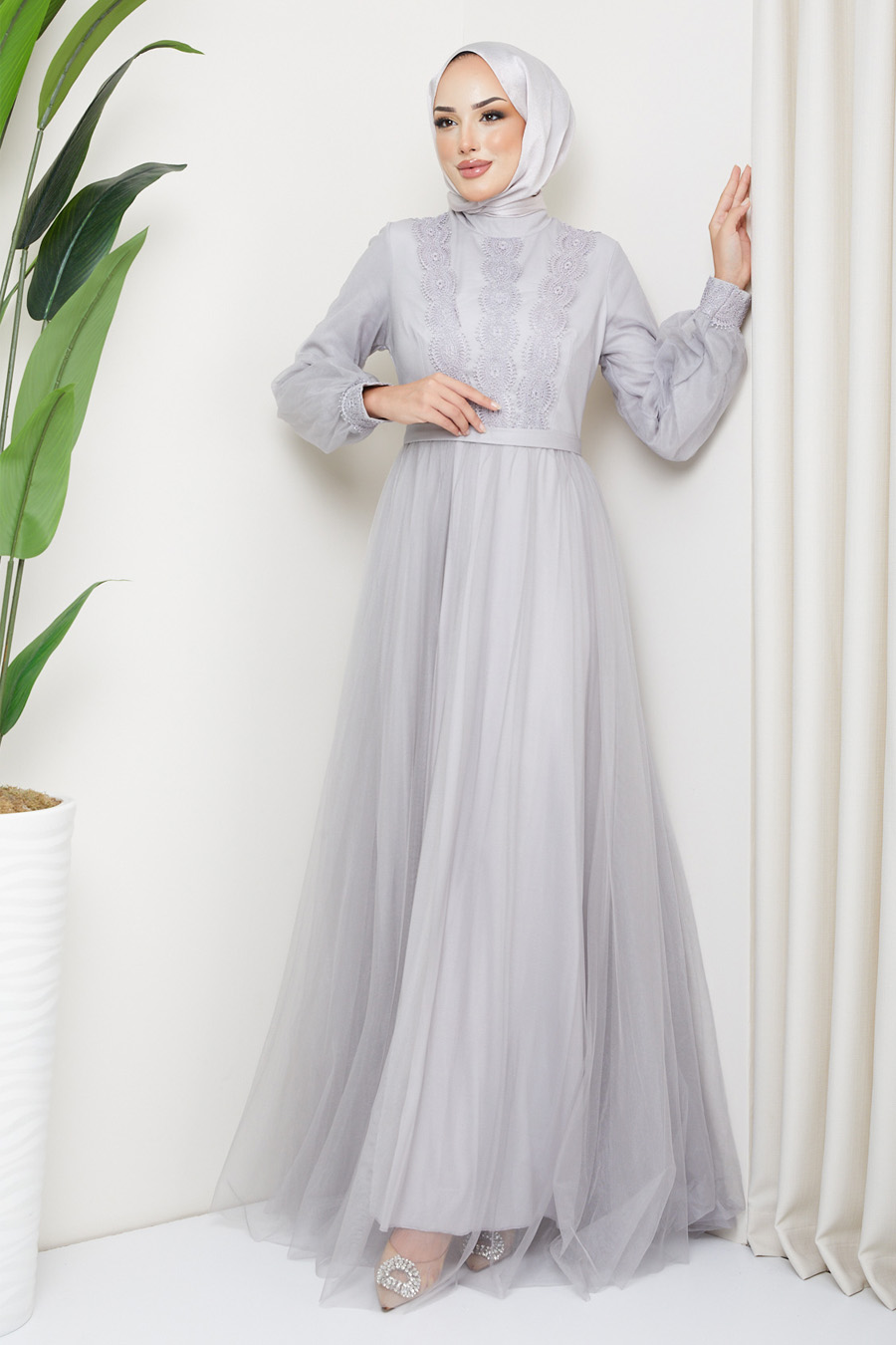 GREY  - EVENING DRESS 