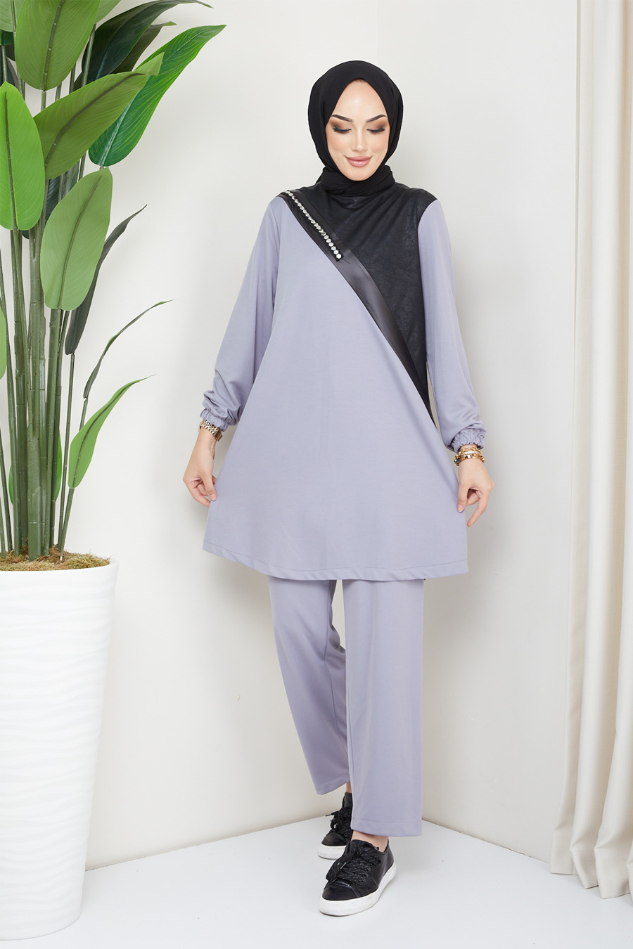 GREY TUNIC AND PANT SUIT 
