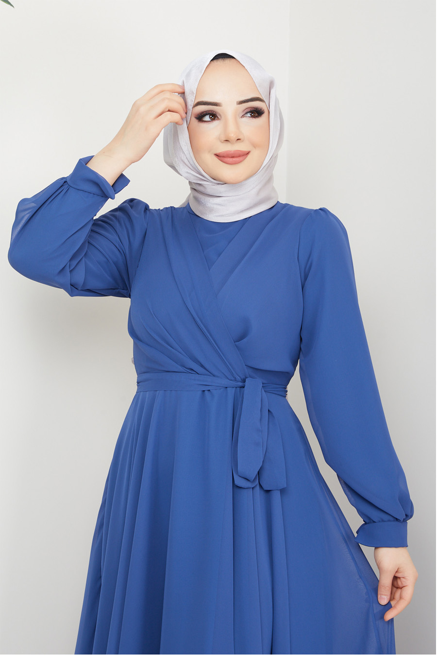 INDIGO COLOR EVENING DRESS  