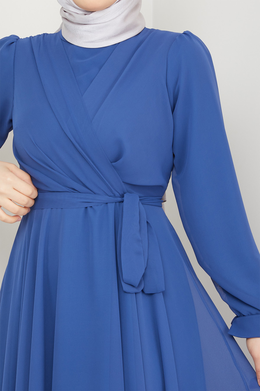 INDIGO COLOR EVENING DRESS  